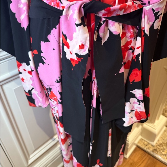 Norma Kamali Floral Kimono kaftan Robe size Small or 36 fits to a size large - Picture 6 of 12